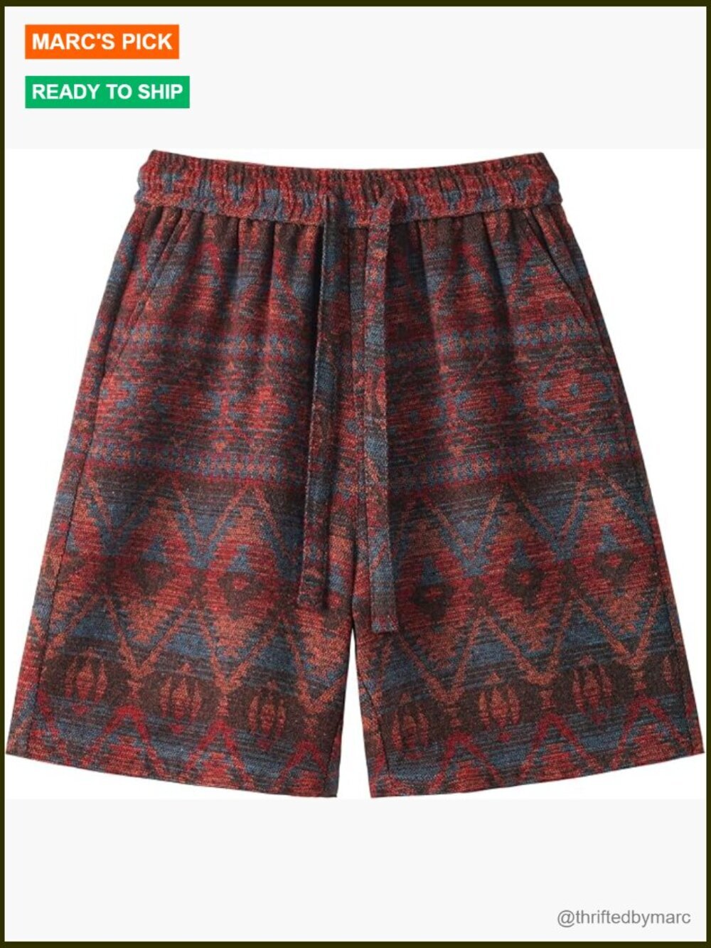 Men's Geometric Print Drawstring Shorts